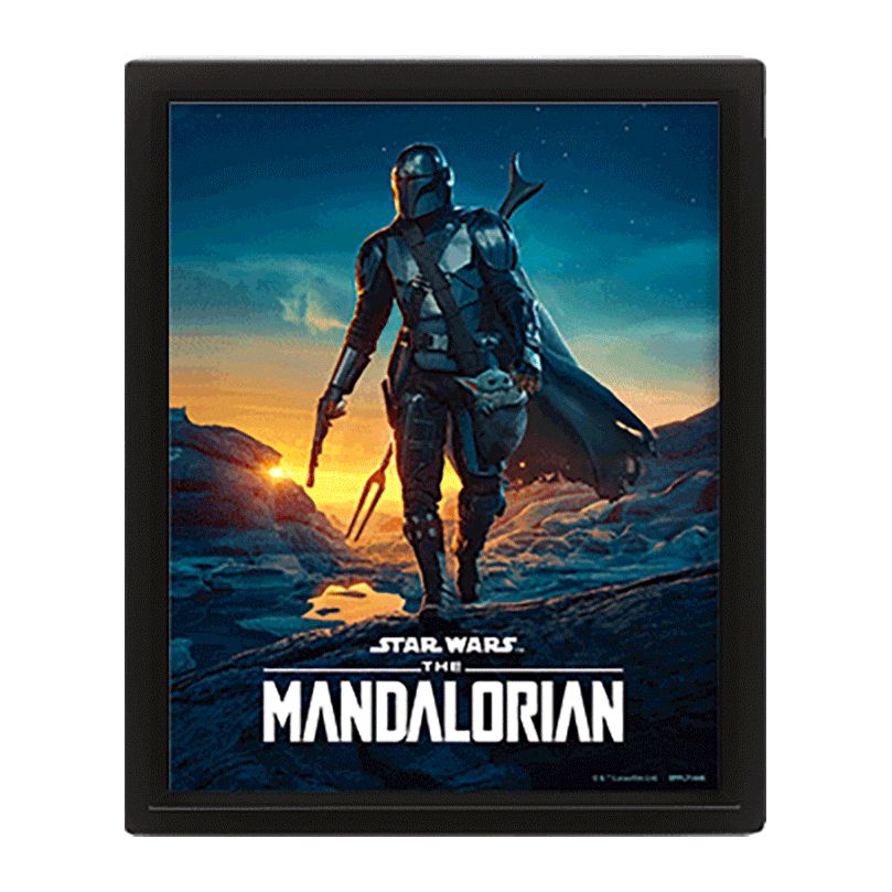 Star Wars: The Mandalorian (Nightfall) Framed 3D Lenticular Poster (25cm x 20cm)