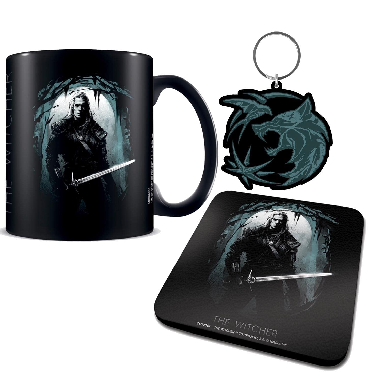 The Witcher (The Hunter) Mug, Coaster and Keychain Set